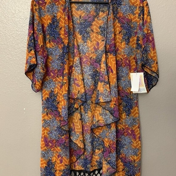 LuLaRoe Monroe fringed kimono NWT Small Multicolor floral - Picture 4 of 9